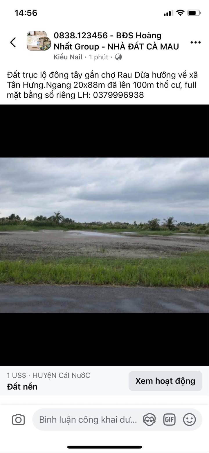 Đất nền Hưng Mỹ, Cái Nước 1760m² giá thỏa thuận - Đầu tư sinh lời ngay!