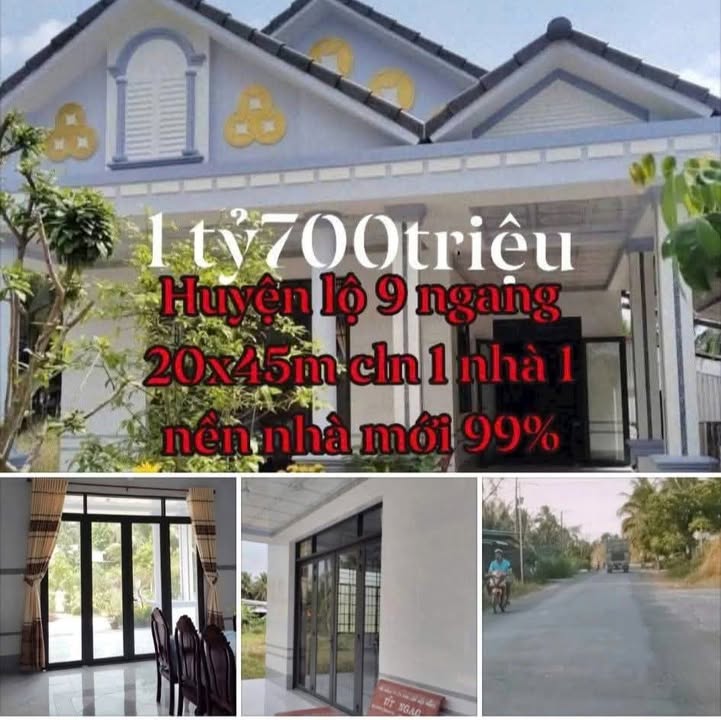 Nhà mặt tiền Huyện Lộ 9, Trà Vinh 900m² giá 1.7 tỷ - Sẵn sàng bàn giao!