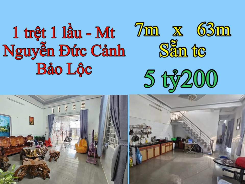 Nhà lầu mặt tiền Nguyễn Đức Cảnh Bảo Lộc 441m² giá 5.2 tỷ - Đầu tư sinh lời ngay!