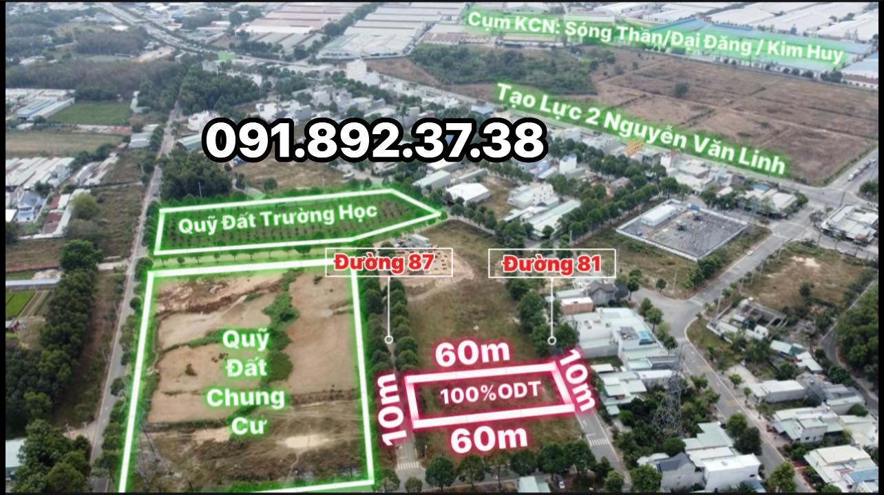Đất nền TDC Phú Chánh, Tân Uyên, 600m², Sổ hồng sẵn - Đầu tư sinh lời!