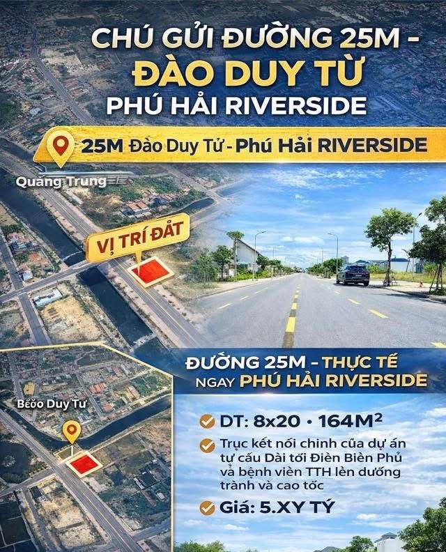Đất nền Phú Hải Riverside 164m² giá 5.9 tỷ - Kết nối giao thông thuận lợi!