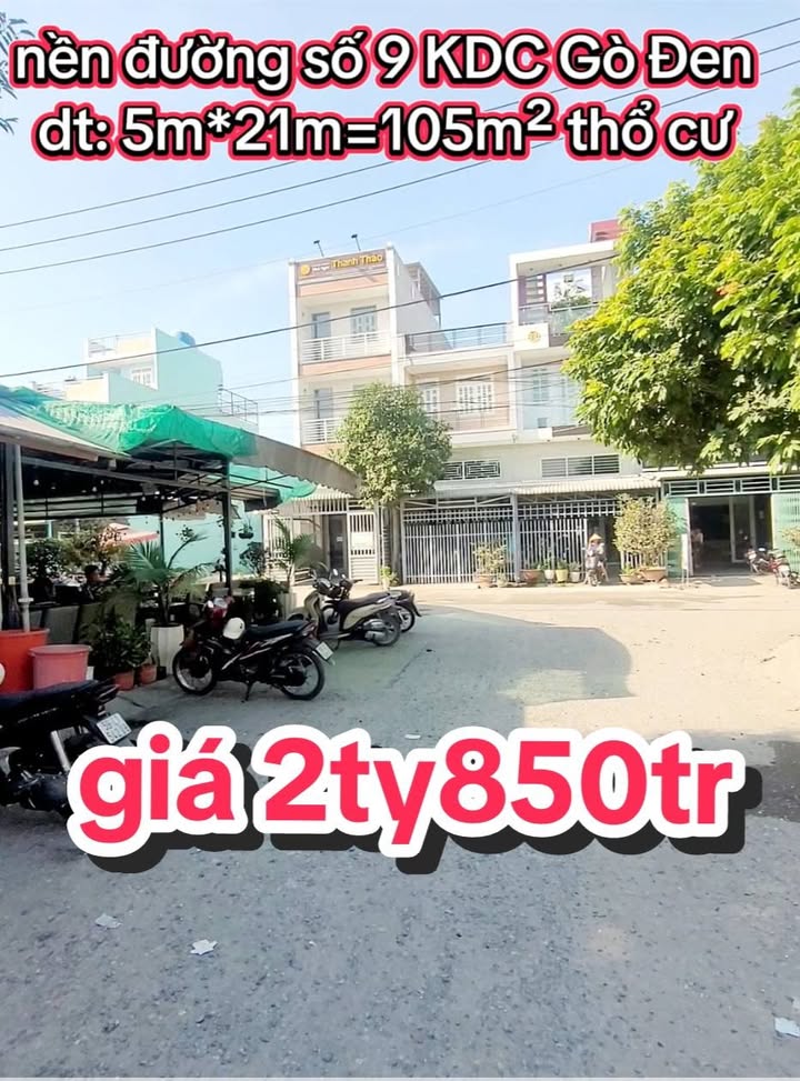 Đất nền KDC Gò Đen Phước Lợi 105m² giá 2.85 tỷ - Đầu tư sinh lời ngay!
