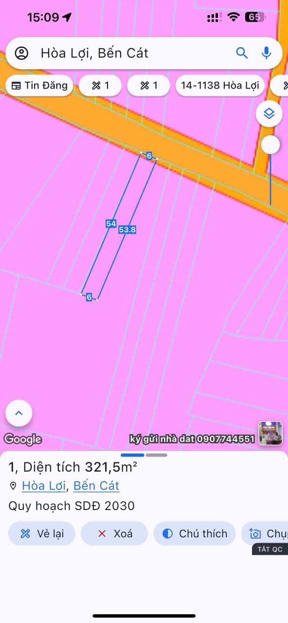 Đất nền Phú Hòa Thủ Dầu Một 324m² giá 2.6 tỷ - Đầu tư sinh lời không thể bỏ lỡ!