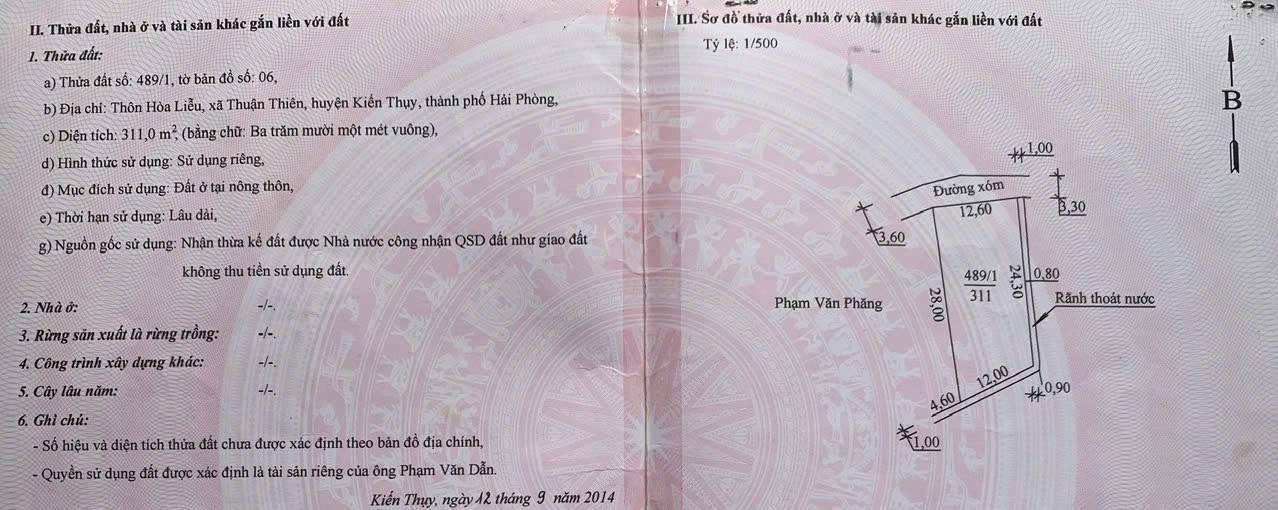 Lô đất thổ cư Xã Kiến Hưng 311m² giá chỉ dưới 10 triệu/m² - Đầu tư sinh lời tuyệt vời!