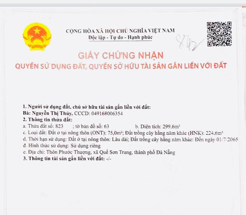 Đất nền 300m² Xã Quế Thuận, Huyện Quế Sơn giá 300 triệu - Đầu tư sinh lời ngay!