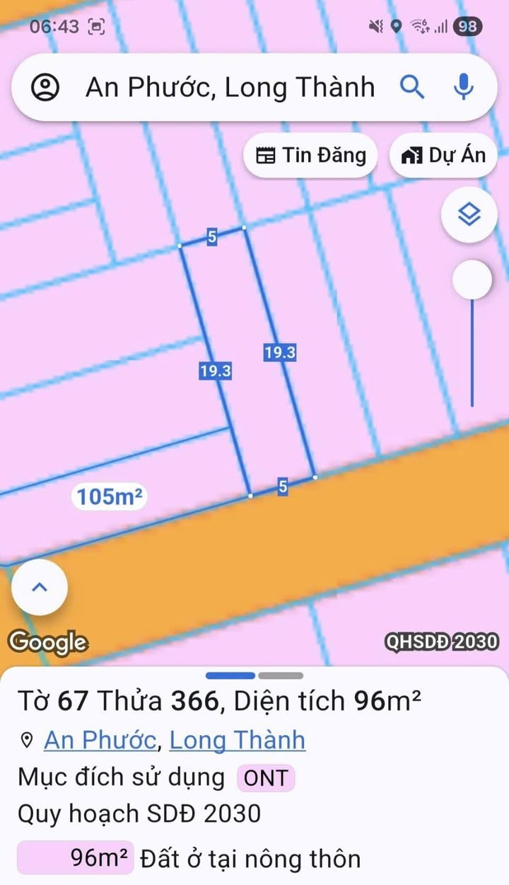 Đất thổ cư An Phước, Long Thành 96m² chỉ 3,45 tỷ - Cơ hội đầu tư an toàn!