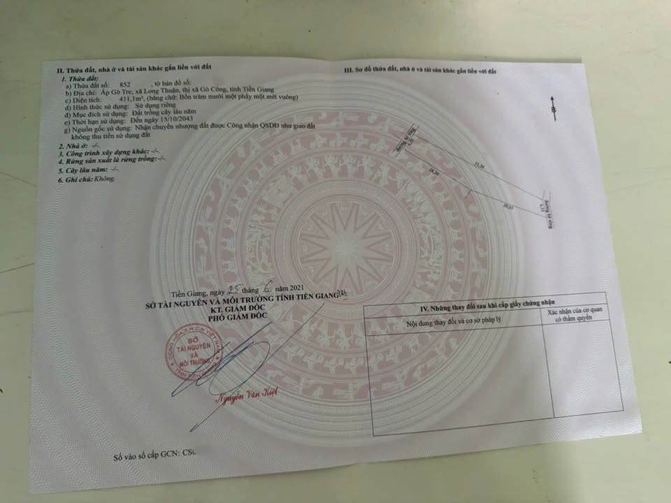 Đất cây lâu năm tại Gò Công, 411m², giá 1.45 tỷ - Cơ hội đầu tư hấp dẫn!