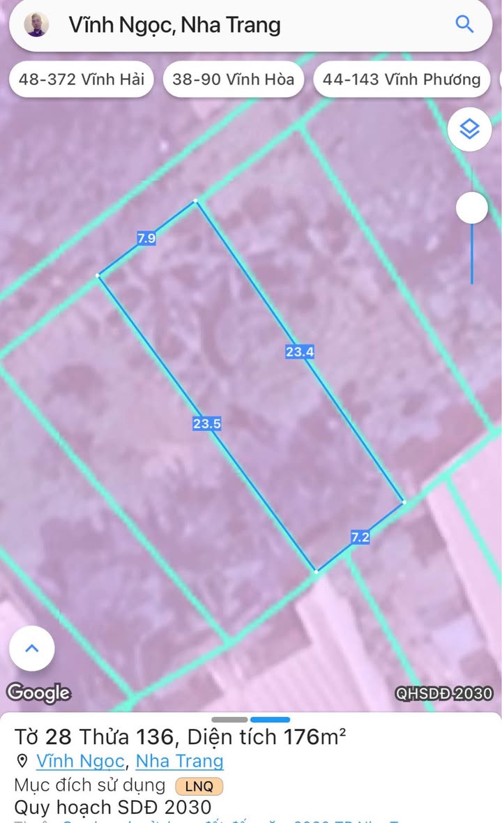 Đất thổ cư Thôn Xuân Lạc Nha Trang 176m² giá 2.3 tỷ - Đường thông thoáng, bớt lộc!