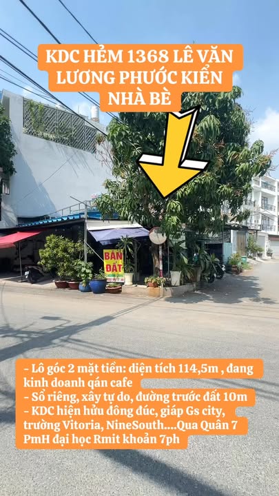 Lô góc 2 mặt tiền KDC 1368, Lê Văn Lương, 115m² - Kinh doanh tốt, giá chỉ 8 tỷ!