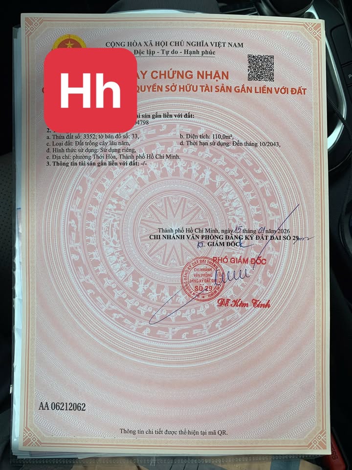 Đất nền Thới Hòa Bến Cát 100m² giá chỉ 599 triệu - Sổ đỏ chính chủ sẵn sàng giao dịch!