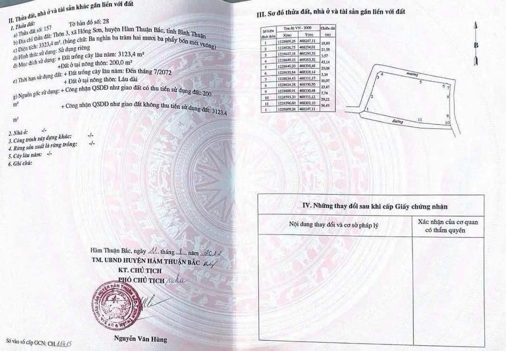 Đất thổ cư 200m² Huyện Hàm Thuận Bắc 3.123m² giá 1.4 tỷ - Khe suối phong thuỷ tốt!