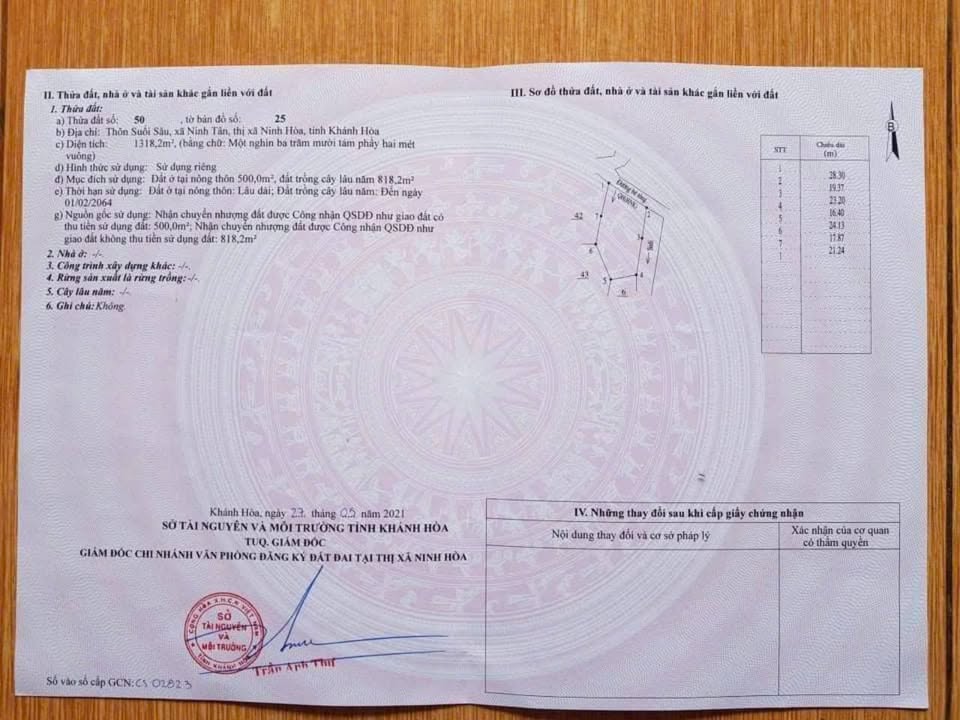 Lô đất Ninh Tân, Ninh Hòa 1318m² giá 1.5 tỷ - Đầu tư sinh lời tuyệt vời!