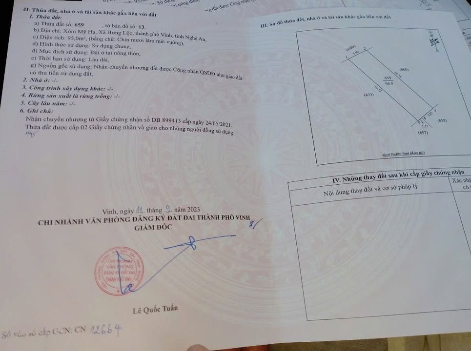 Bán đất xã Hưng Lộc, huyện Hưng Nguyên 95m² giá 3.5 tỷ - Đầu tư sinh lời ngay!