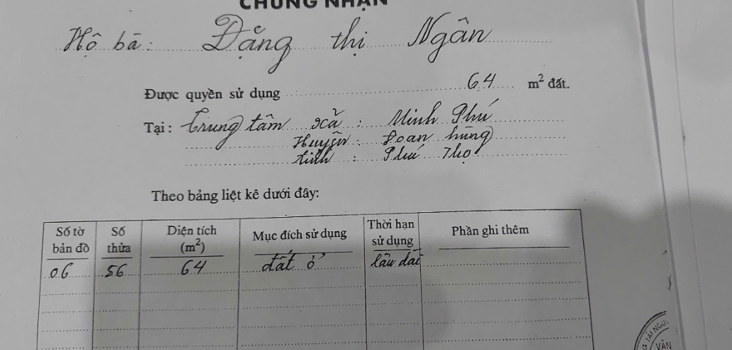 Đất ở xã Minh Tân, huyện Cẩm Khê 117m² - Giá thỏa thuận, sẵn nhà 2 tầng