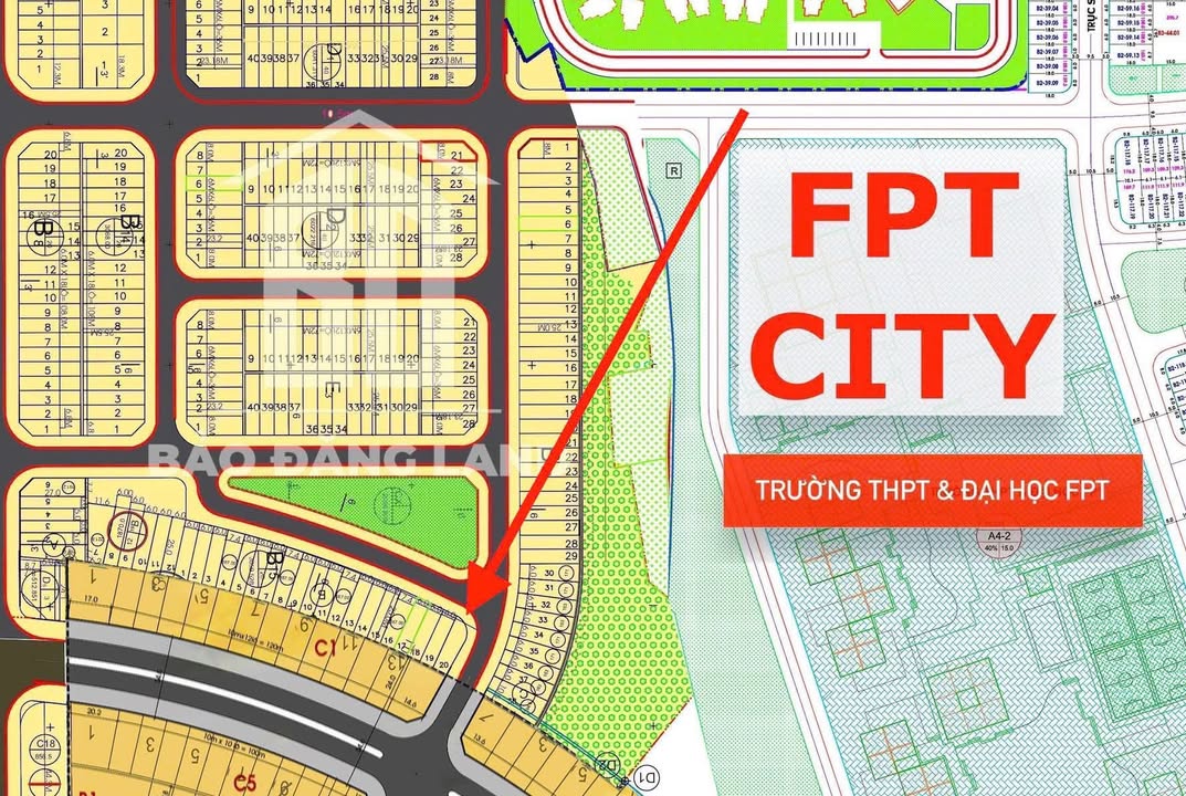 Đất nền góc đối diện công viên tại ĐH FPT Đà Nẵng 149m² giá 7.8 tỷ - Tiềm năng kinh doanh cao!