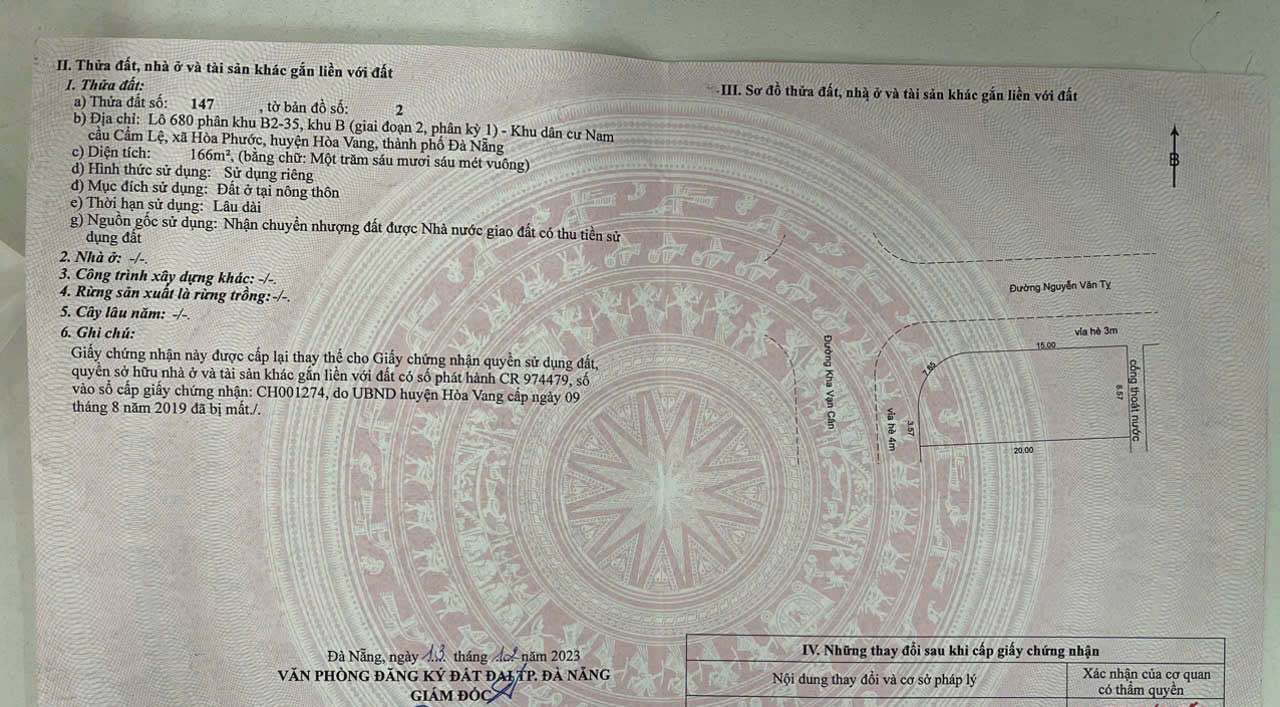 Đất nền lô góc đường 7.5m Kha Vang Cân, Đà Nẵng 166m² giá 8.7 tỷ - Đầu tư sinh lời!