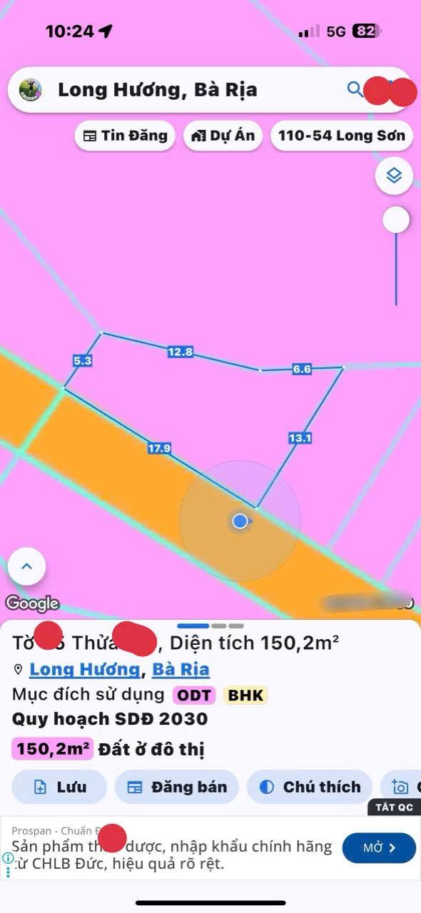 Đất nền Bà Rịa 150m² giá 3.5 tỷ - Sổ hồng chính chủ, mặt tiền đường ô tô