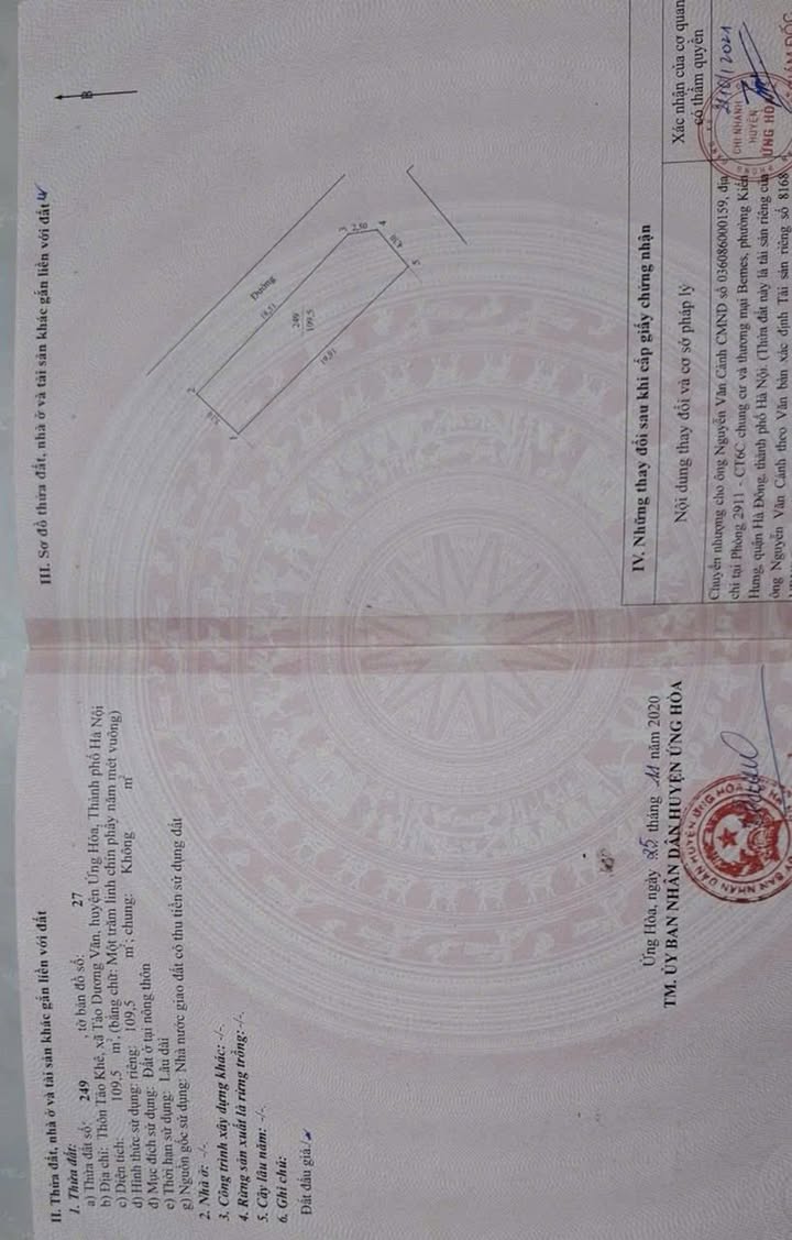 Đất nền thôn Tảo Khê, xã Vân Đình 109,5m² giá 2,3 tỷ - Lô góc đẹp nhất khu đấu giá!