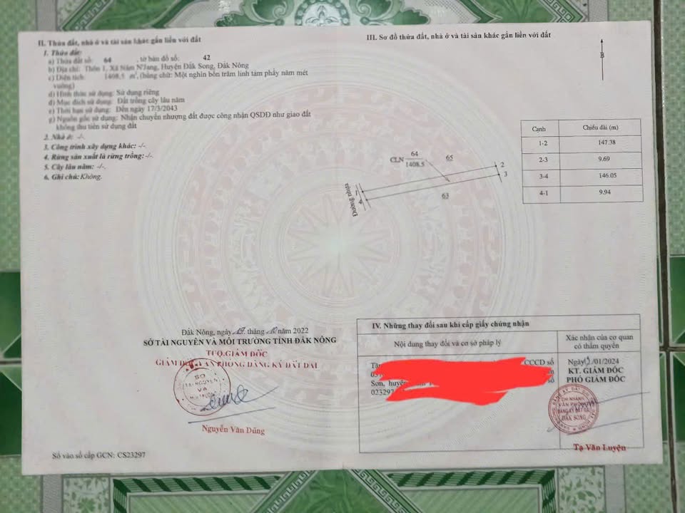 Đất thổ cư 504m² Thôn 1, Xã Nâm N'Jang giá chỉ 550 triệu - Cơ hội đầu tư tuyệt vời!