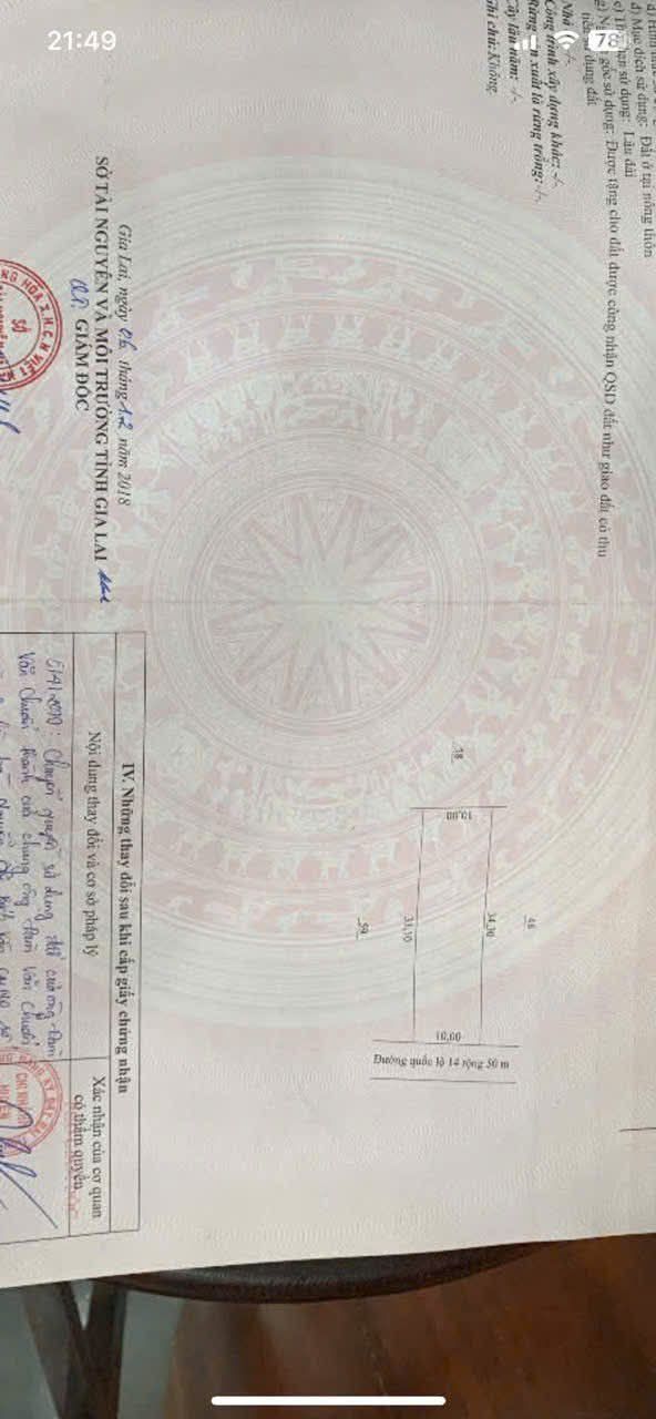 Đất thổ cư 350m² tại Quốc lộ 14, Xã Phú Quang - Gần chợ Phú Quang