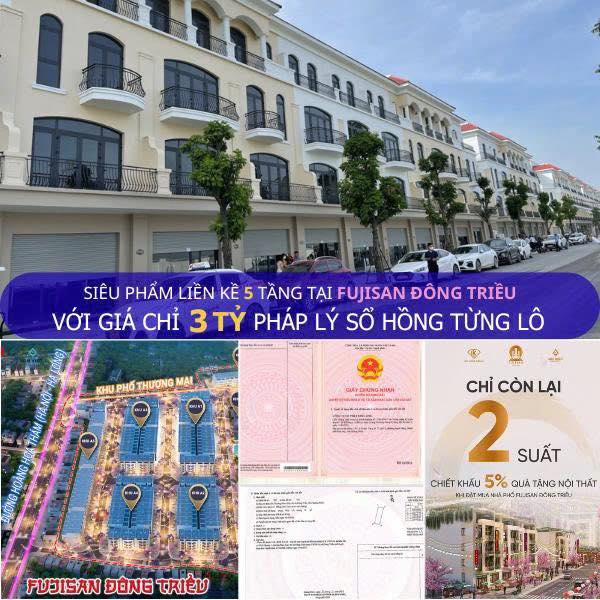 Nhà phố 5 tầng tại Đông Triều 80m² giá 3 tỷ - Sẵn sàng vào ở ngay!