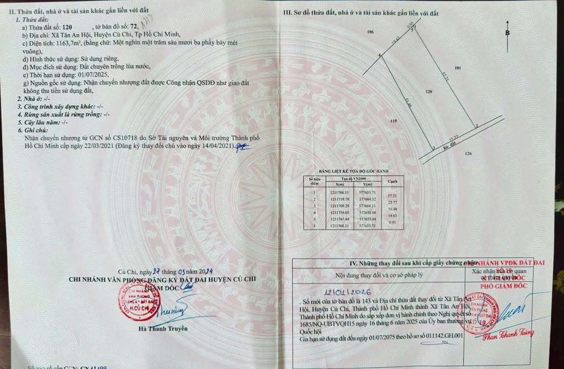 Đất vườn xã Tân An Hội 1000m² giá 800 triệu - Cần bán gấp trước Tết!
