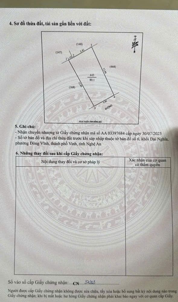 Đất nền khối Đại Nghĩa, Đông Vĩnh 80.1m² giá 2.8 tỷ - Vị trí đắc địa gần trung tâm!