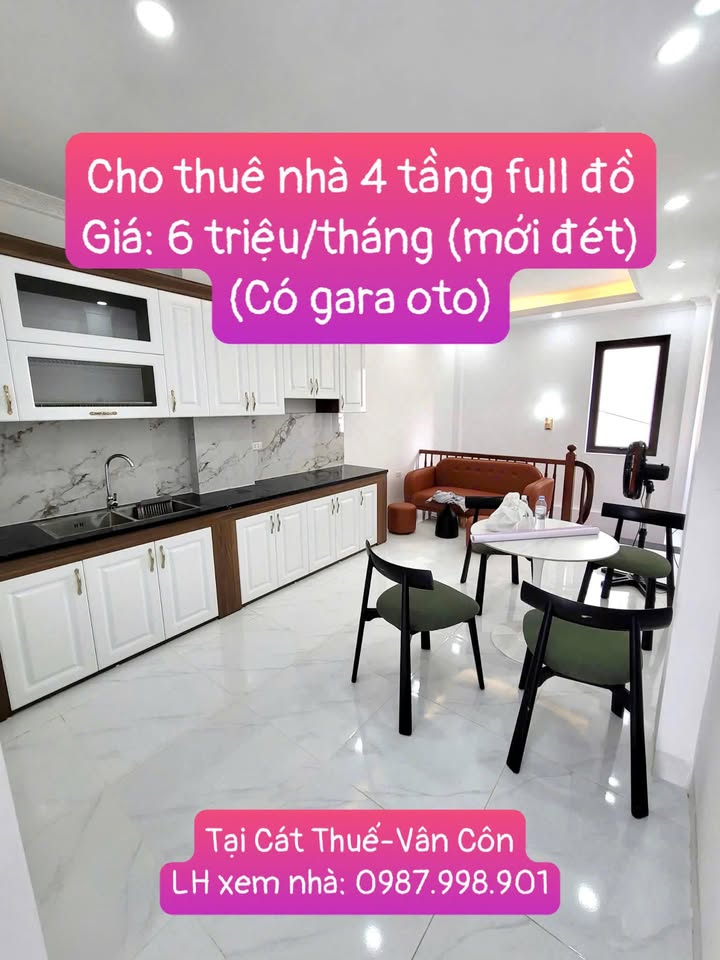 Nhà cho thuê 4 tầng tại Vân Côn 46m² - Nhà mới, đẹp, giá tốt!