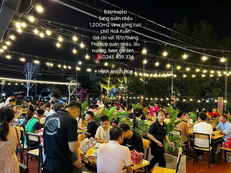 Quán nhậu lẩu nướng Hòa Xuân 1200m² giá 15 triệu - View sông cực đẹp!