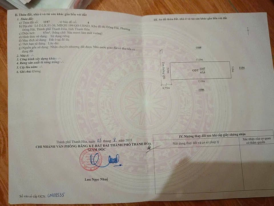 Đất nền Phường Đông Hải, Thanh Hóa 65m² giá 3 tỷ - Pháp lý rõ ràng