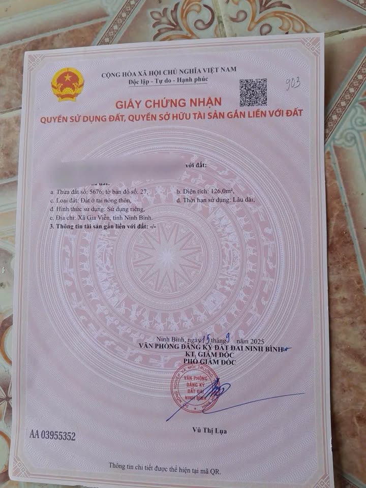 Đất nền Thị trấn Thịnh Vượng, Huyện Gia Viễn, 126m² giá 2 tỷ - Cơ hội đầu tư sinh lời!