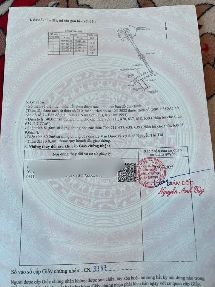 Đất thổ cư Quỳnh Hoàng, An Dương 602m² giá chỉ 1.6 tỷ - Cơ hội đầu tư sinh lời!