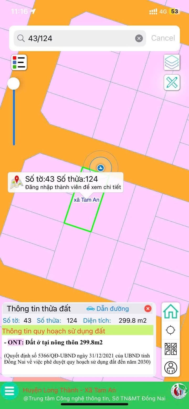 Đất thổ cư 300m² tại Tam An, Long Thành - Sổ hồng riêng, giá tốt!