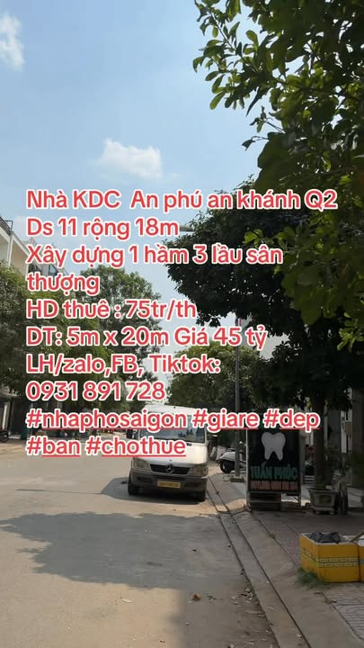 Nhà phố KDC An Phú An Khánh Q2 100m² giá 45 tỷ - Đầu tư sinh lời lý tưởng!