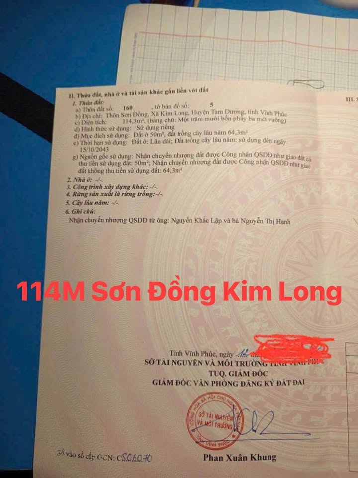 Đất nền thổ cư Kim Long 114m² giá chỉ 700 triệu - Đầu tư sinh lời hấp dẫn!