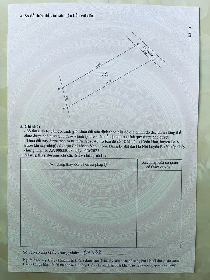 Đất thổ cư Yên Bài 535m² giá 6 tỷ - Pháp lý rõ ràng, sang tên nhanh!
