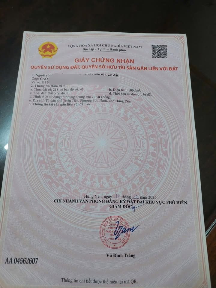 Đất nền 100,4m² phường Sơn Nam, thành phố Hưng Yên - Giá chỉ 3,2 tỷ, thuận tiện ô tô vào!