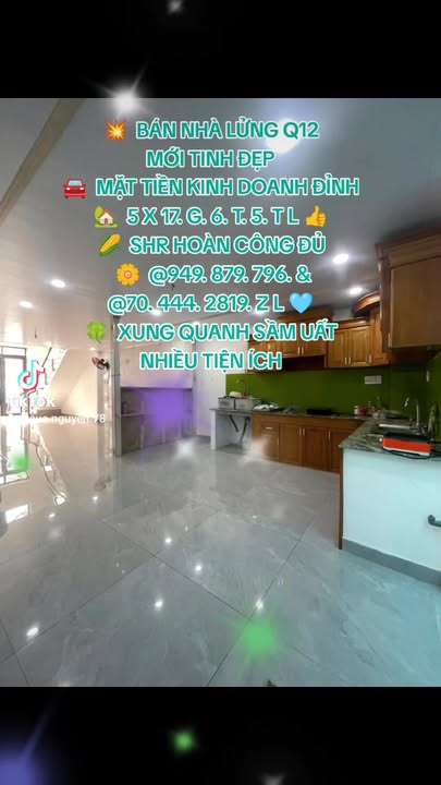 Nhà mới đẹp Q12 85m² giá 6.5 tỷ - Tiện kinh doanh, sổ hồng chính chủ!