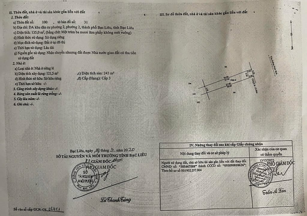 Nhà mặt tiền đường Ninh Bình F2 Bạc Liêu 135m² giá 3.85 tỷ - Hệ thống điện năng lượng mặt trời