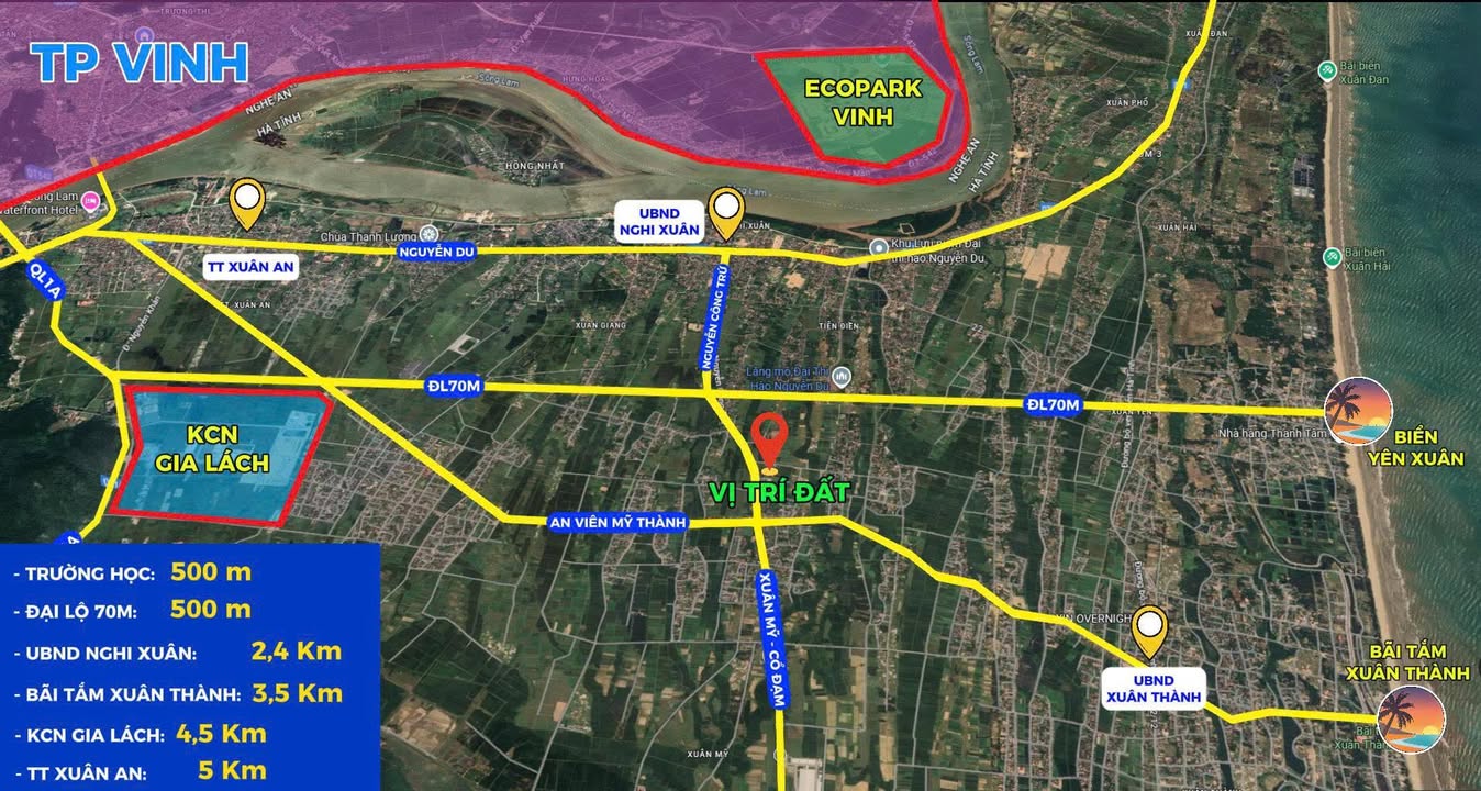 Đất mặt đường Nguyễn Công Trứ Nghi Xuân 216m² giá 3.1 tỷ - Đầu tư sinh lời ngay!