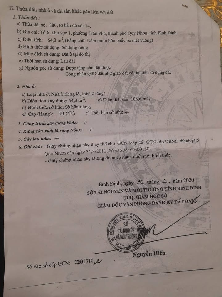 Nhà mặt tiền đường Lê Lợi, Quy Nhơn 54m² giá 9.2 tỷ - Kinh doanh sầm uất!