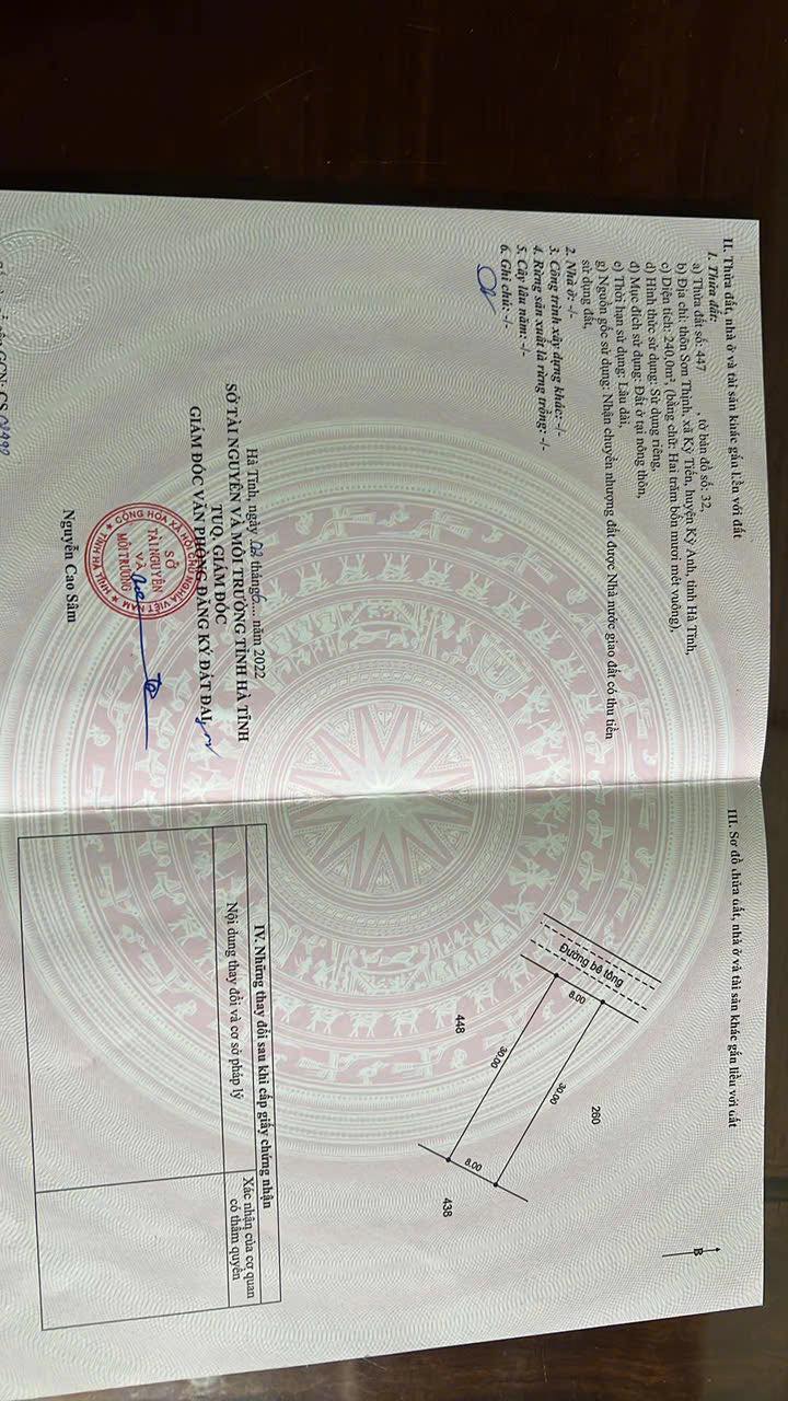 Đất thổ cư Kỳ Tiến, 240m² chỉ 999 triệu - Cơ hội đầu tư hấp dẫn!