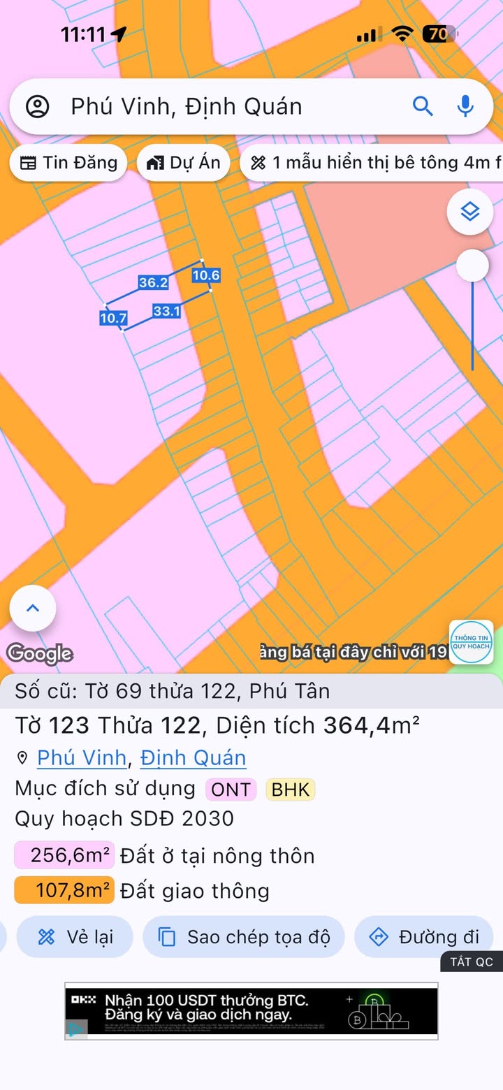 Đất nền kinh doanh tại Phú Vinh, Định Quán 381m² giá 2.85 tỷ - Sổ đỏ chính chủ