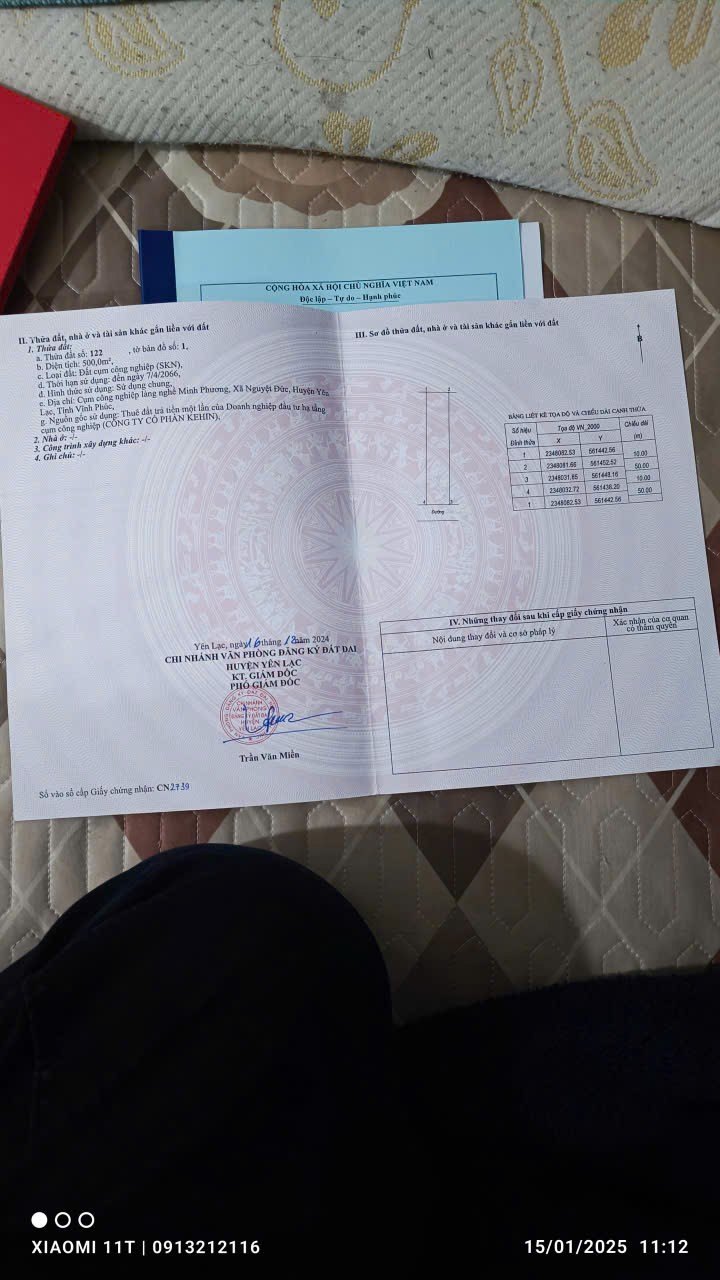 Đất nền 500m² tại cụm công nghiệp Minh Phương - Cơ hội đầu tư hấp dẫn!