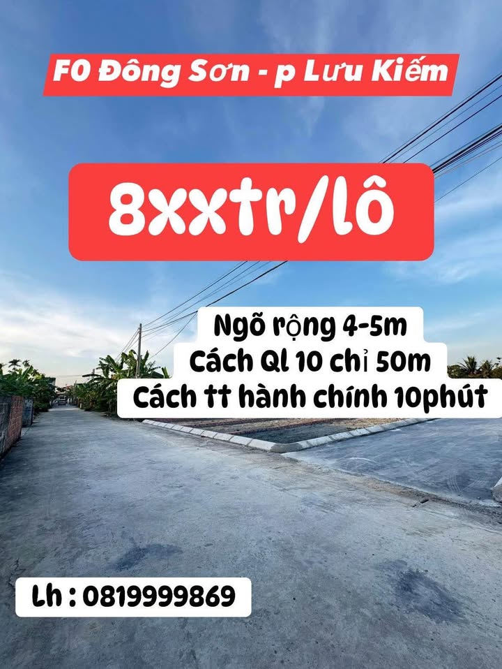 Đất nền F0 Đông Sơn - Lưu Kiếm 54m² - Đường ô tô vào tận nơi!