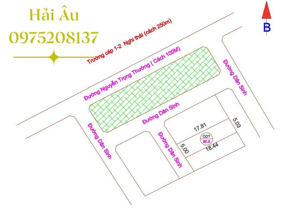 Đất nền Nghi Thái, TP Vinh 90.5m² giá 1.3 tỷ - Cơ hội đầu tư không thể bỏ lỡ!