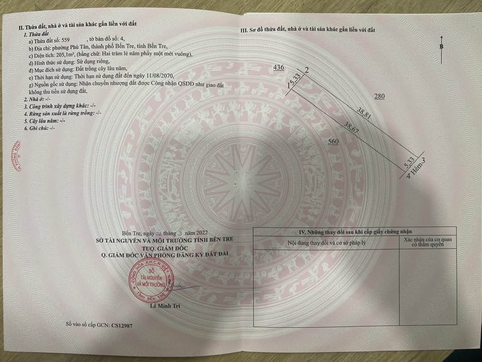 Đất nền Phú Tân - Kênh 9 Tế 205m² giá 1.33 tỷ - Đầu tư tiềm năng!