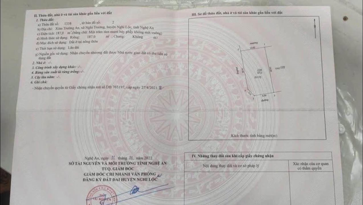 Đất nền lối 2 quốc lộ 48E, Diễn Châu, 187m² - Sổ đỏ chính chủ, đầu tư sinh lời!