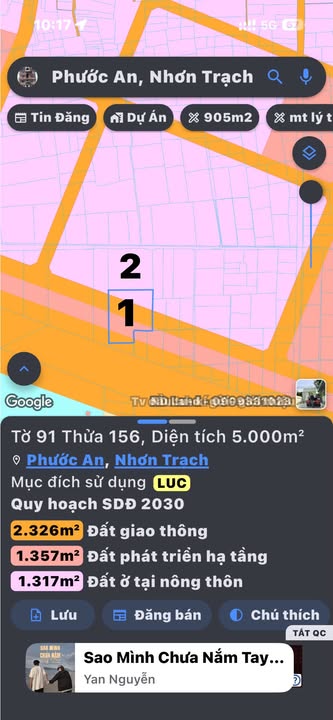 Đất nền 1ha Xã Phước An Nhơn Trạch giá 1.8 tỷ/m² - Cơ hội đầu tư tuyệt vời!