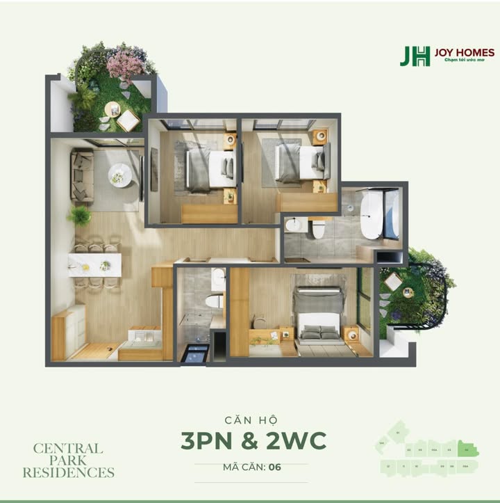 Căn hộ 3PN Tòa P biểu tượng Ecopark Vinh 82.59m² - Sẵn sàng vào ở ngay!